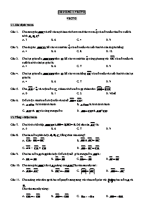 Câu hỏi ôn tập Hình học Lớp 10 - Chương 1 Vectơ